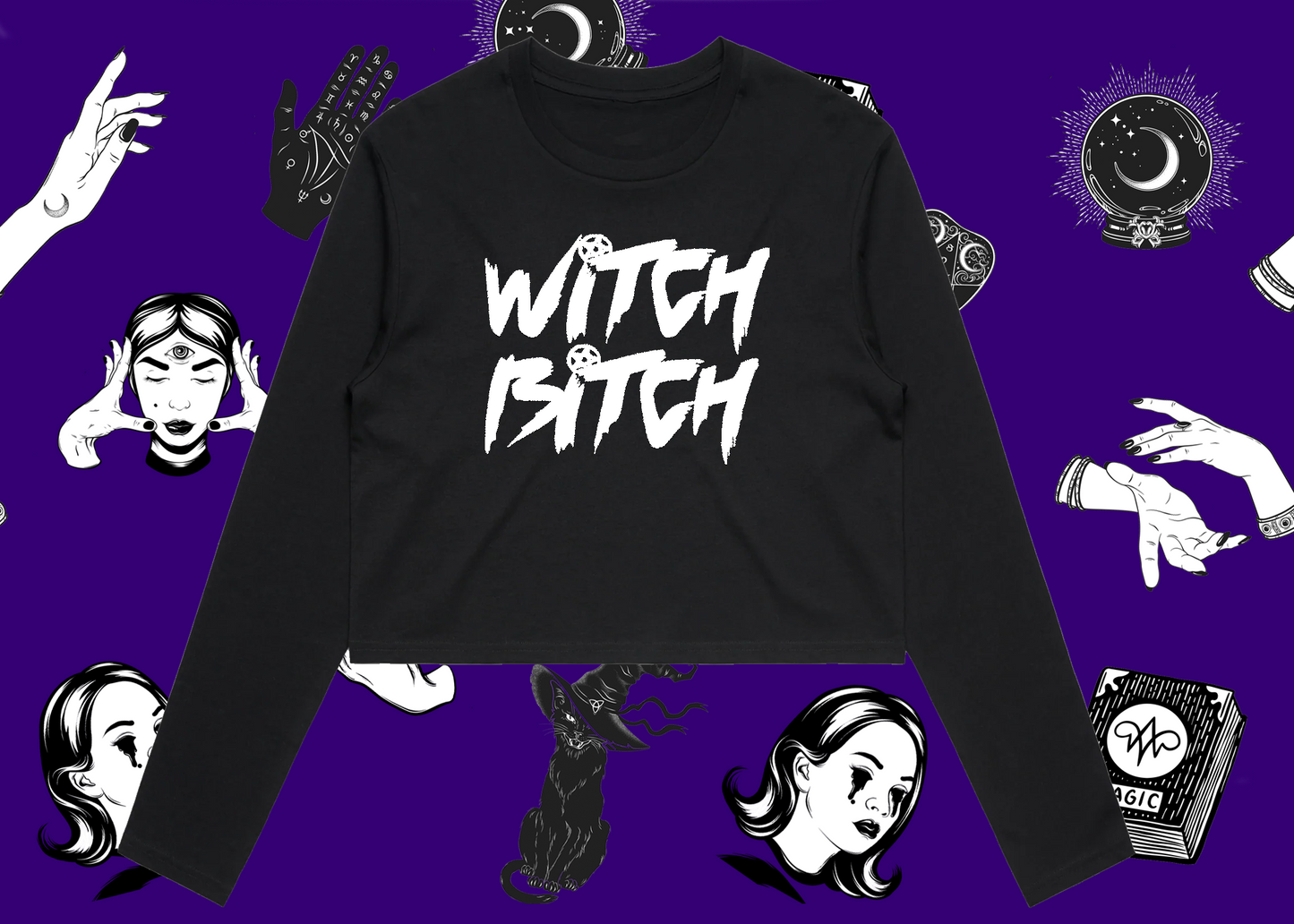 Witch Bitch Cropped Long Sleeve